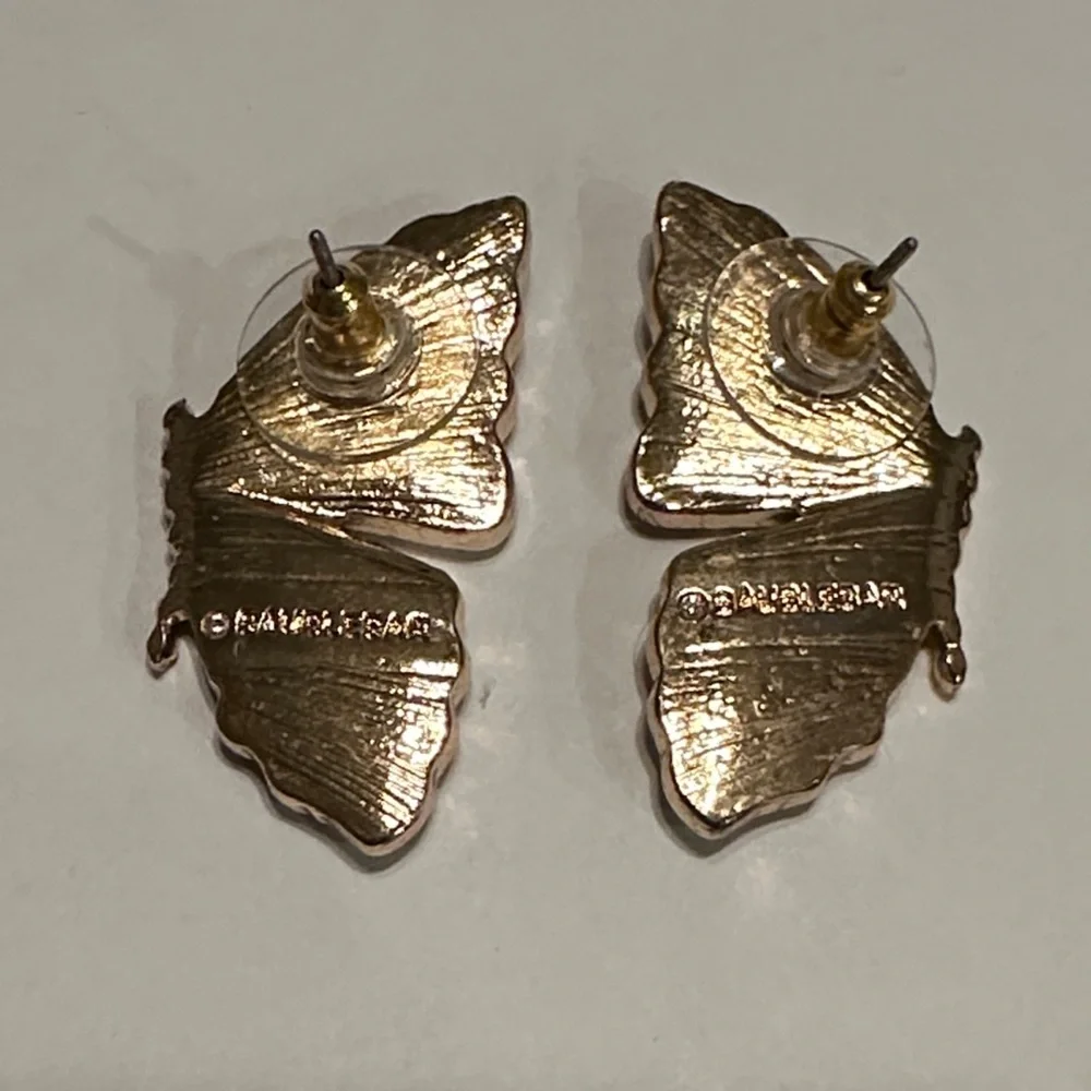 Chic Butterfly Earrings with Silver and Gold Accents EUC - Picture 3 of 4